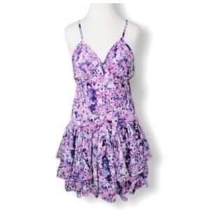 Fairycore mini dress with ruffles and adjustable straps med‎